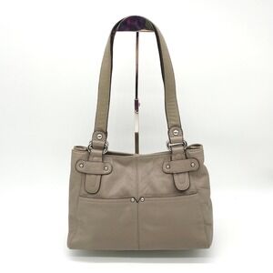 Tignanello Pebbled Leather Shoulder Bag Quiet Luxury Workwear Minimal Timeless